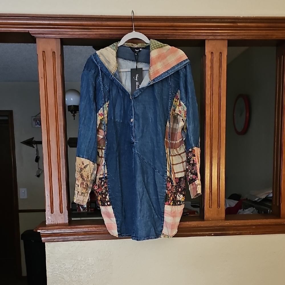 Patchwork Denim Women's Top